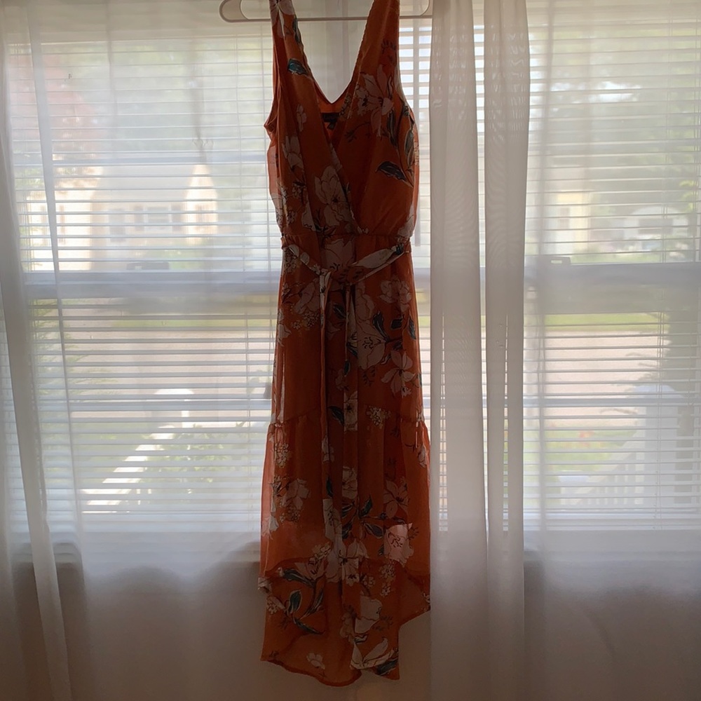Orange floral dress